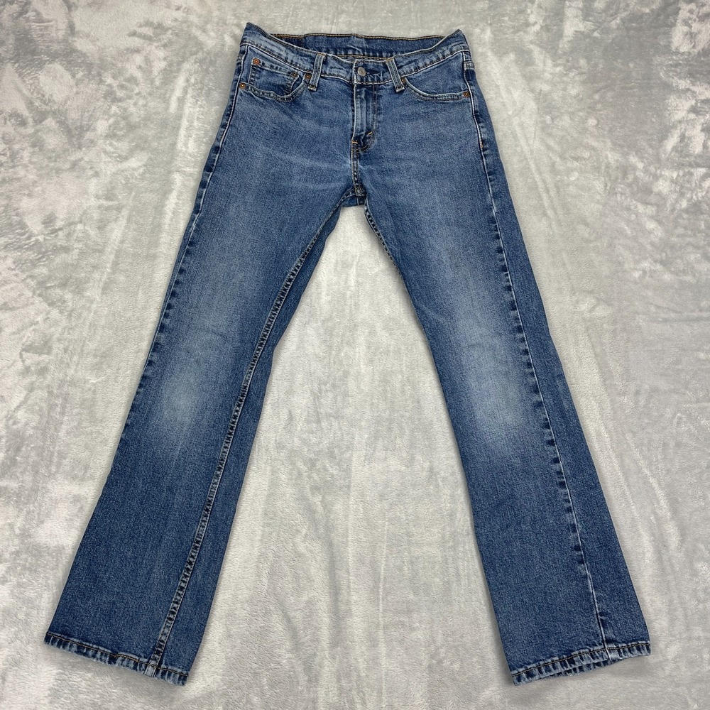 Levi's Jeans Mens 29x30 Blue Denim Faded Stretch 5-Pocket 527 Slim Bootcut Leg